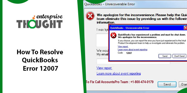 How To Resolve QuickBooks Error 12007